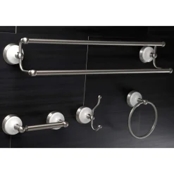 Kingston Brass Victorian 4-Pieces Dual Towel Bar Bathroom Hardware Set