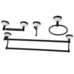 Kingston Brass Victorian 4-Pieces Dual Towel Bar Bathroom Hardware Set