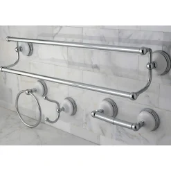 Kingston Brass Victorian 4-Pieces Dual Towel Bar Bathroom Hardware Set
