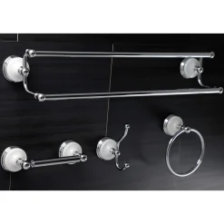 Kingston Brass Victorian 4-Pieces Dual Towel Bar Bathroom Hardware Set