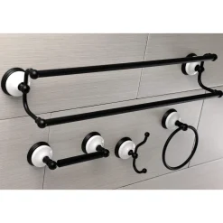 Kingston Brass Victorian 4-Pieces Dual Towel Bar Bathroom Hardware Set