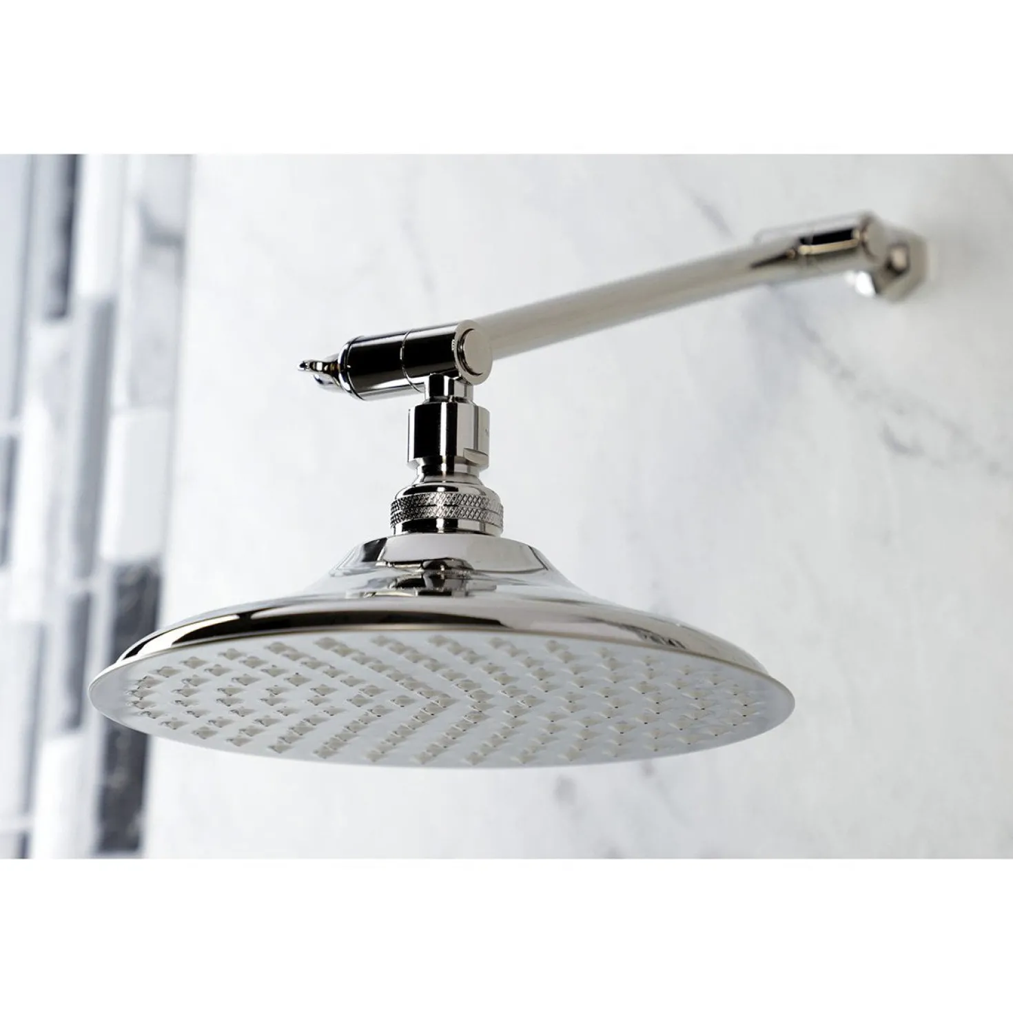 Kingston Brass Victorian Shower Head with Adjustable Shower Arm in Polished Nickel
