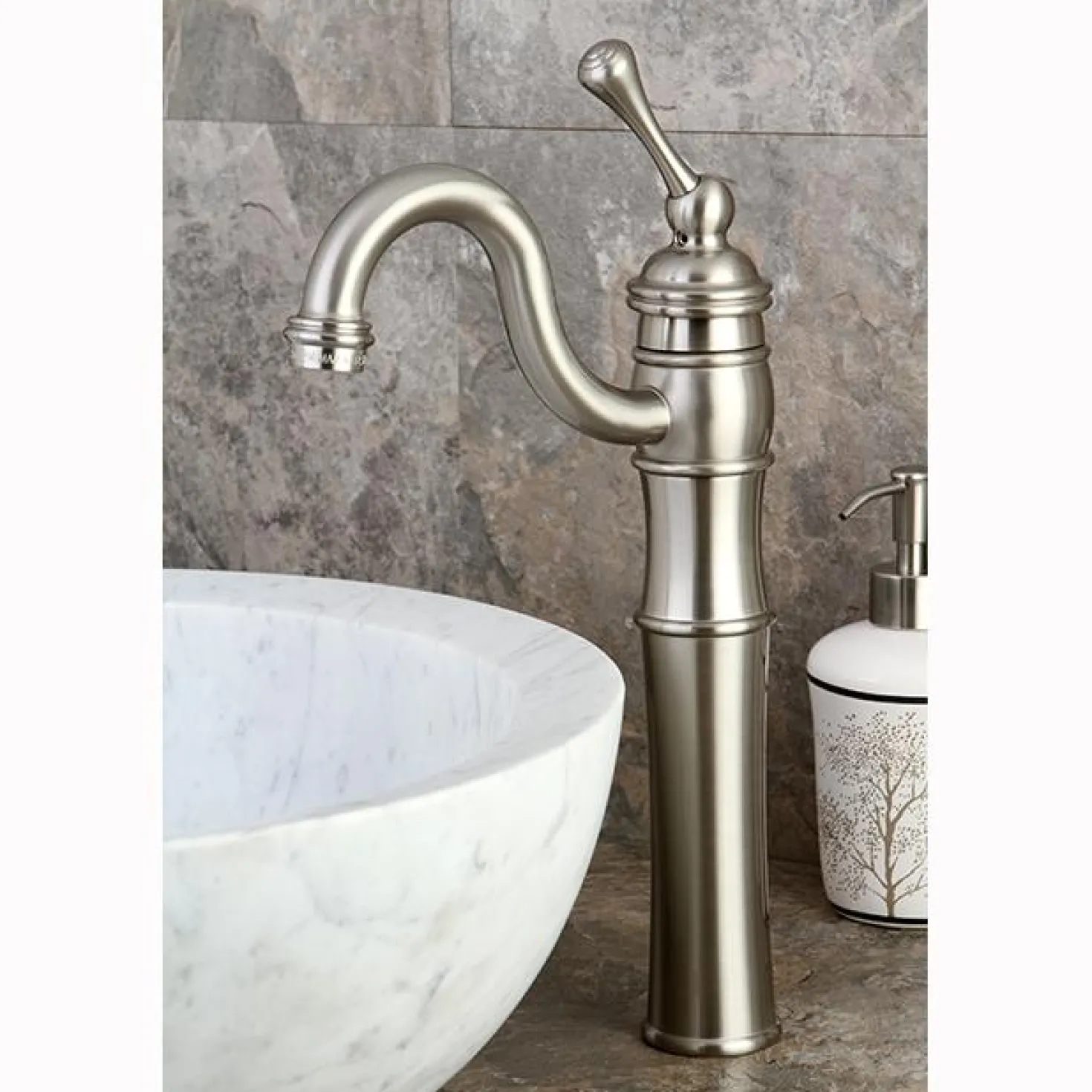 Kingston Brass Victorian Single Handle Vessel Sink Faucet with Optional Cover Plate