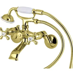 Kingston Brass Victorian Tub Wall Mount Clawfoot Tub Filler with Hand Shower