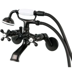 Kingston Brass Victorian Tub Wall Mount Clawfoot Tub Filler with Hand Shower