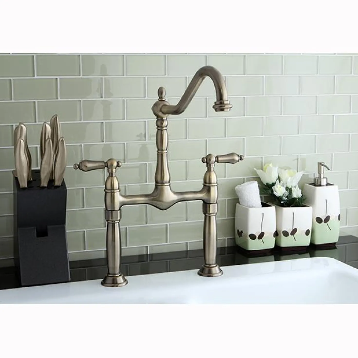Kingston Brass Victorian Two Handle Vessel Sink Faucet