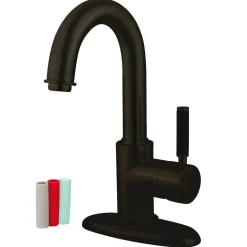 Kingston Brass Vilbosch Single Handle 4" Centerset Lavatory Faucet with Push Pop-up and Optional Deck Plate