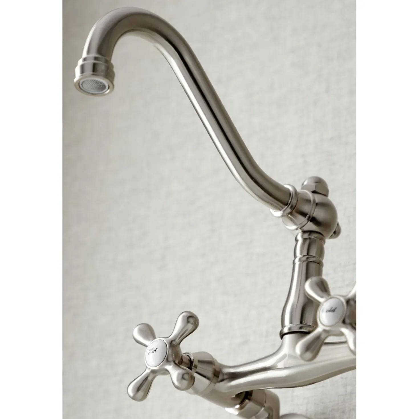 Kingston Brass Vintage 6" Adjustable Center Wall Mount Kitchen Faucet