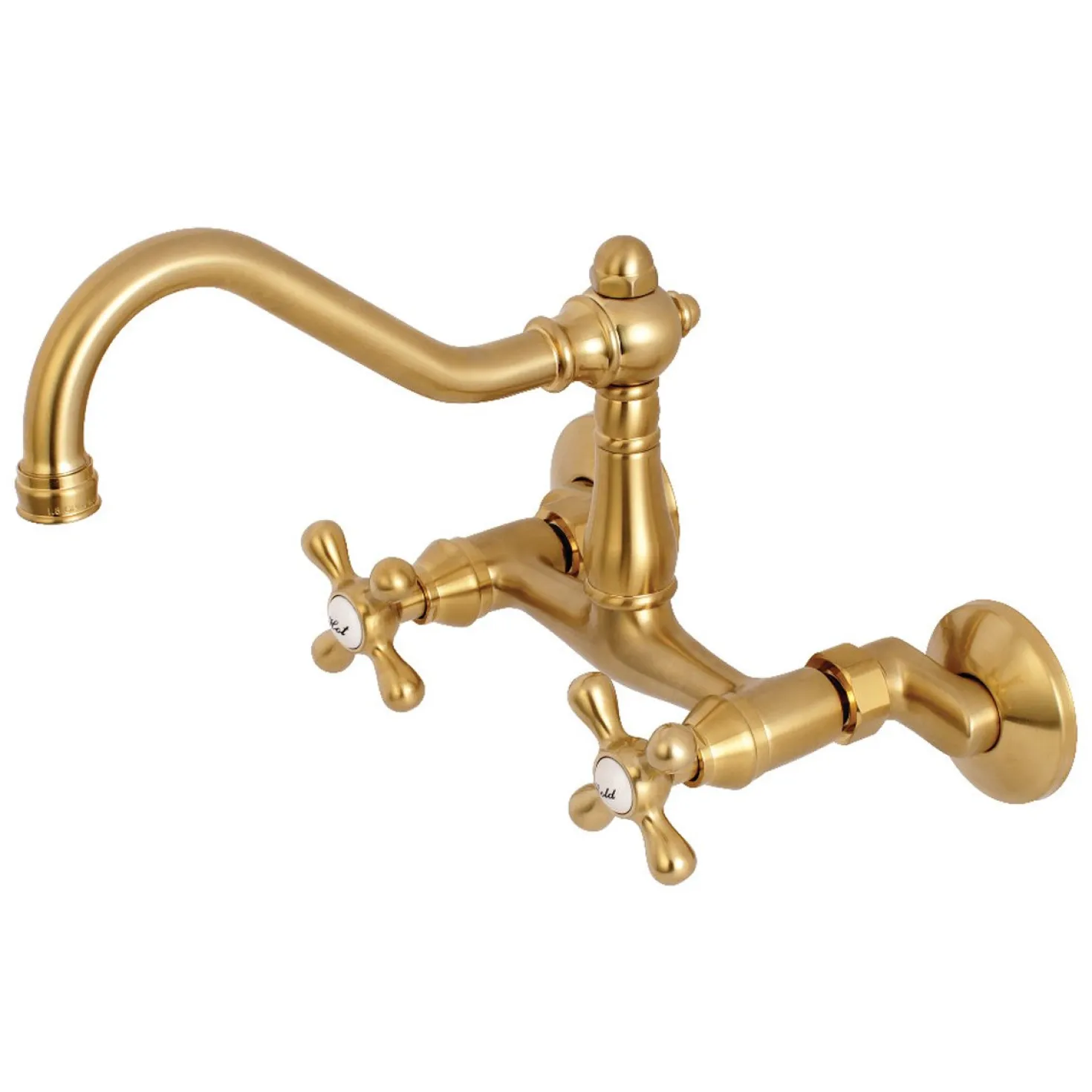 Kingston Brass Vintage 6" Adjustable Center Wall Mount Kitchen Faucet