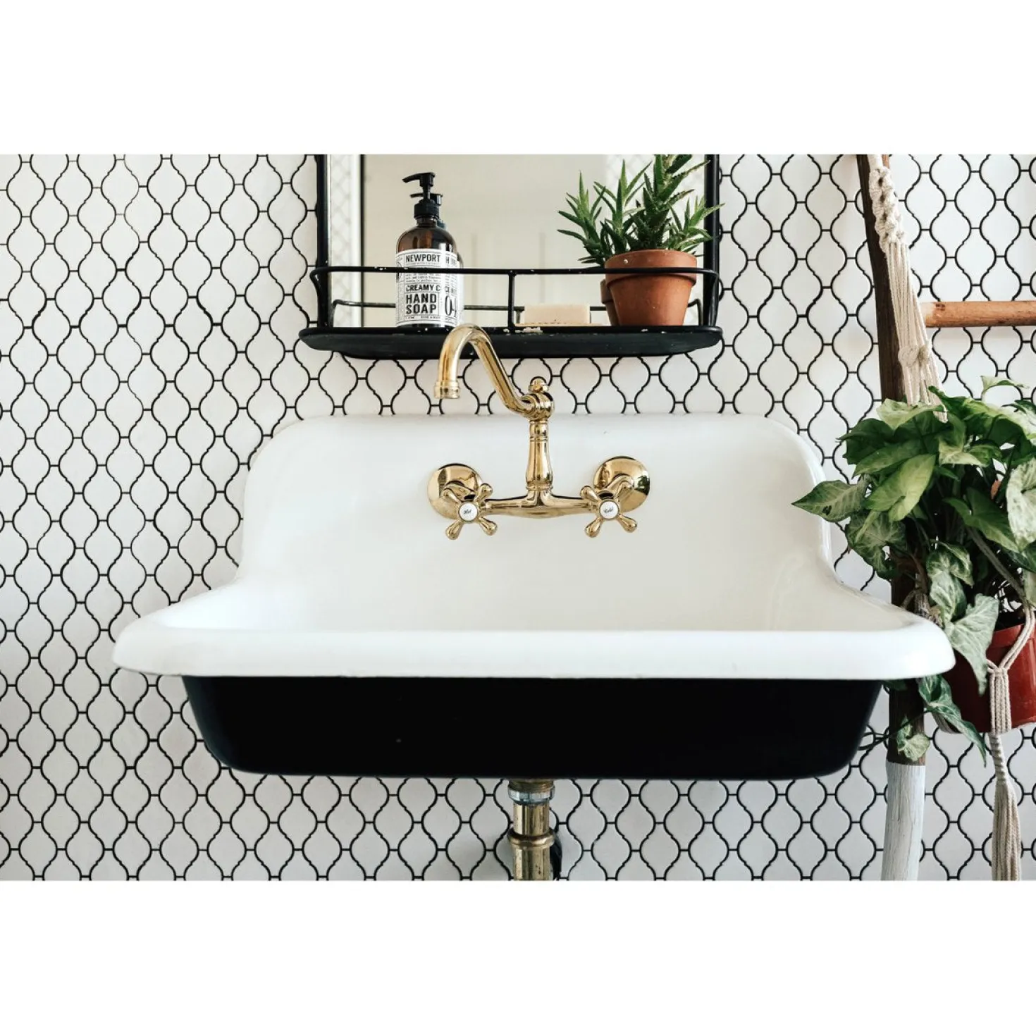 Kingston Brass Vintage 6" Adjustable Center Wall Mount Kitchen Faucet