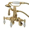 Kingston Brass Vintage 3-3/8" - 9" Adjustable Center Classic Wall Mount Clawfoot Tub Filler with Hand Shower