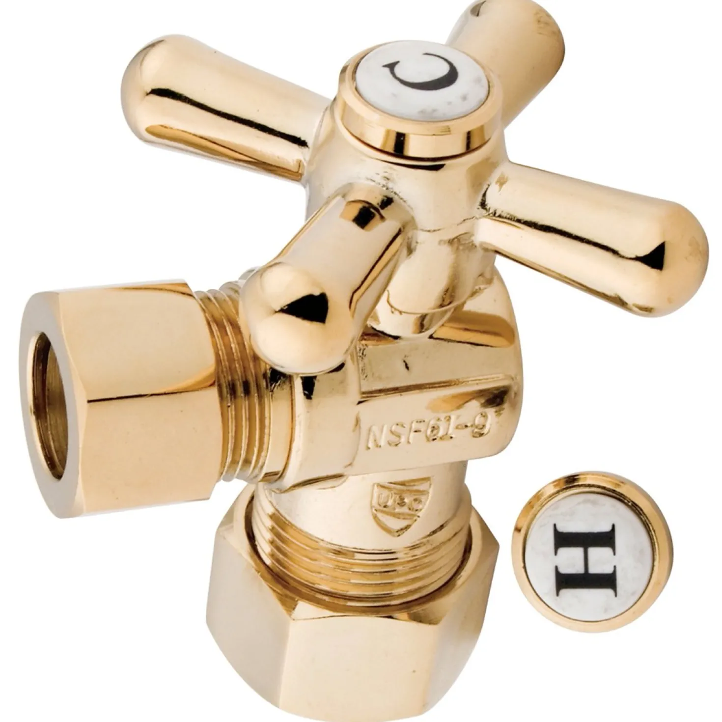 Kingston Brass Vintage Angle Stop with 5/8" OD Compression x 1/2" OD Compression