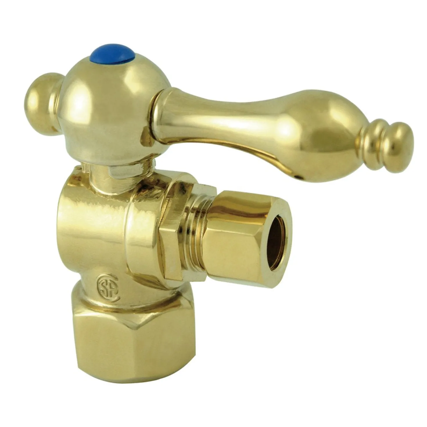 Kingston Brass Vintage Angle Stop with 1/2" IPS x 3/8" OD Compression and Lever Handle