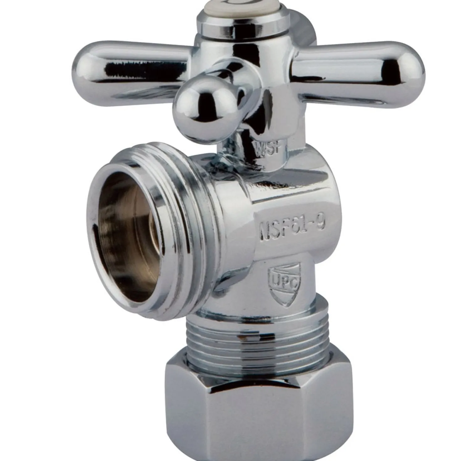 Kingston Brass Vintage Angle Stop with 5/8" OD Compression x 3/4" Hose Thread in Polished Chrome