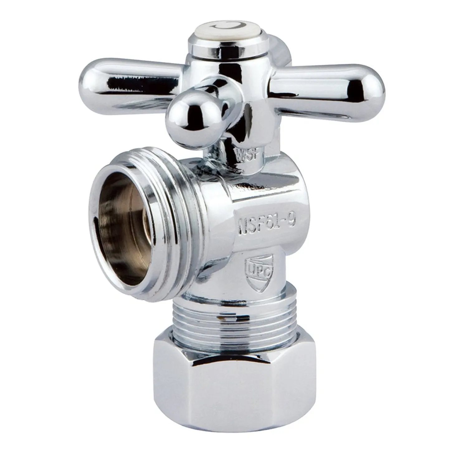 Kingston Brass Vintage Angle Stop with 5/8" OD Compression x 3/4" Hose Thread in Polished Chrome