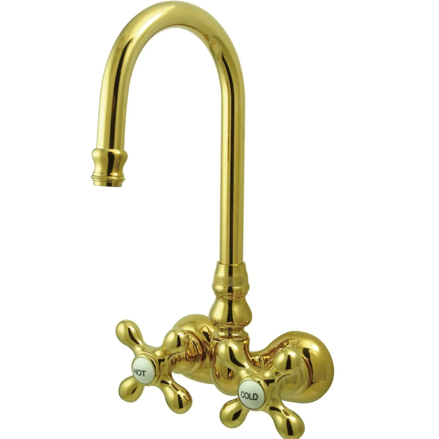Kingston Brass Vintage 3-3/8" Brass Wall Mount Clawfoot Tub Filler Faucet