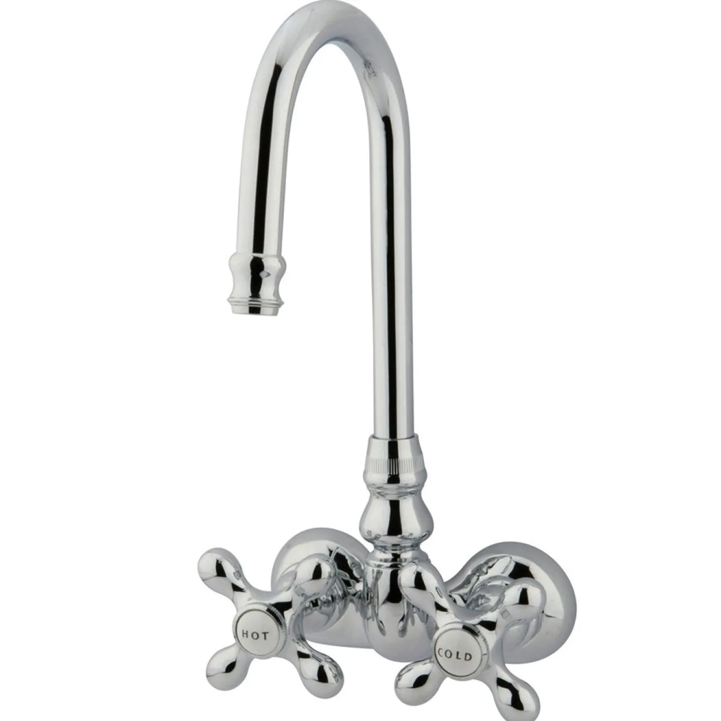 Kingston Brass Vintage 3-3/8" Brass Wall Mount Clawfoot Tub Filler Faucet