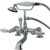 Kingston Brass Vintage 7" Brass Clawfoot Deck Mount Tub Filler with Hand Shower
