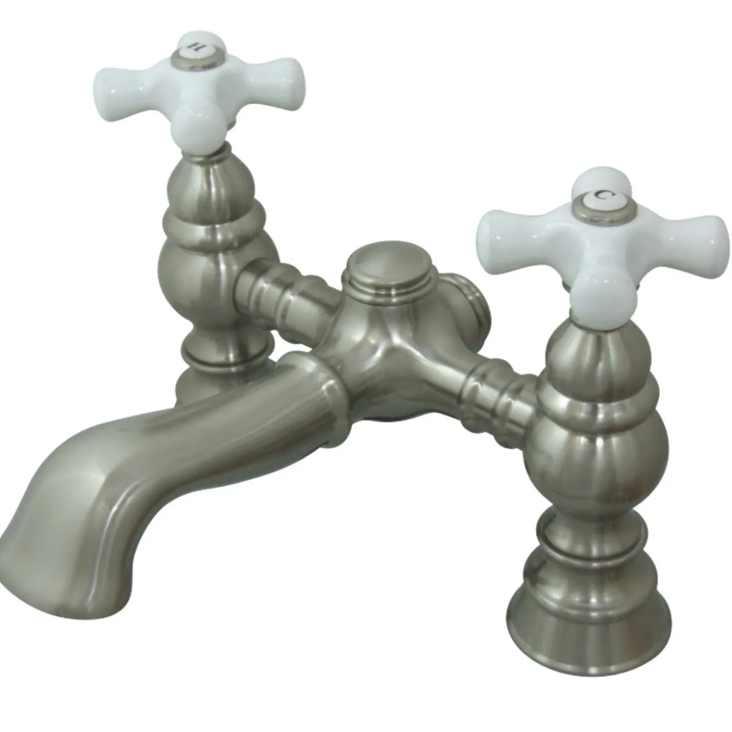 Kingston Brass Vintage 7" Brass Deck Mount Clawfoot Tub Filler