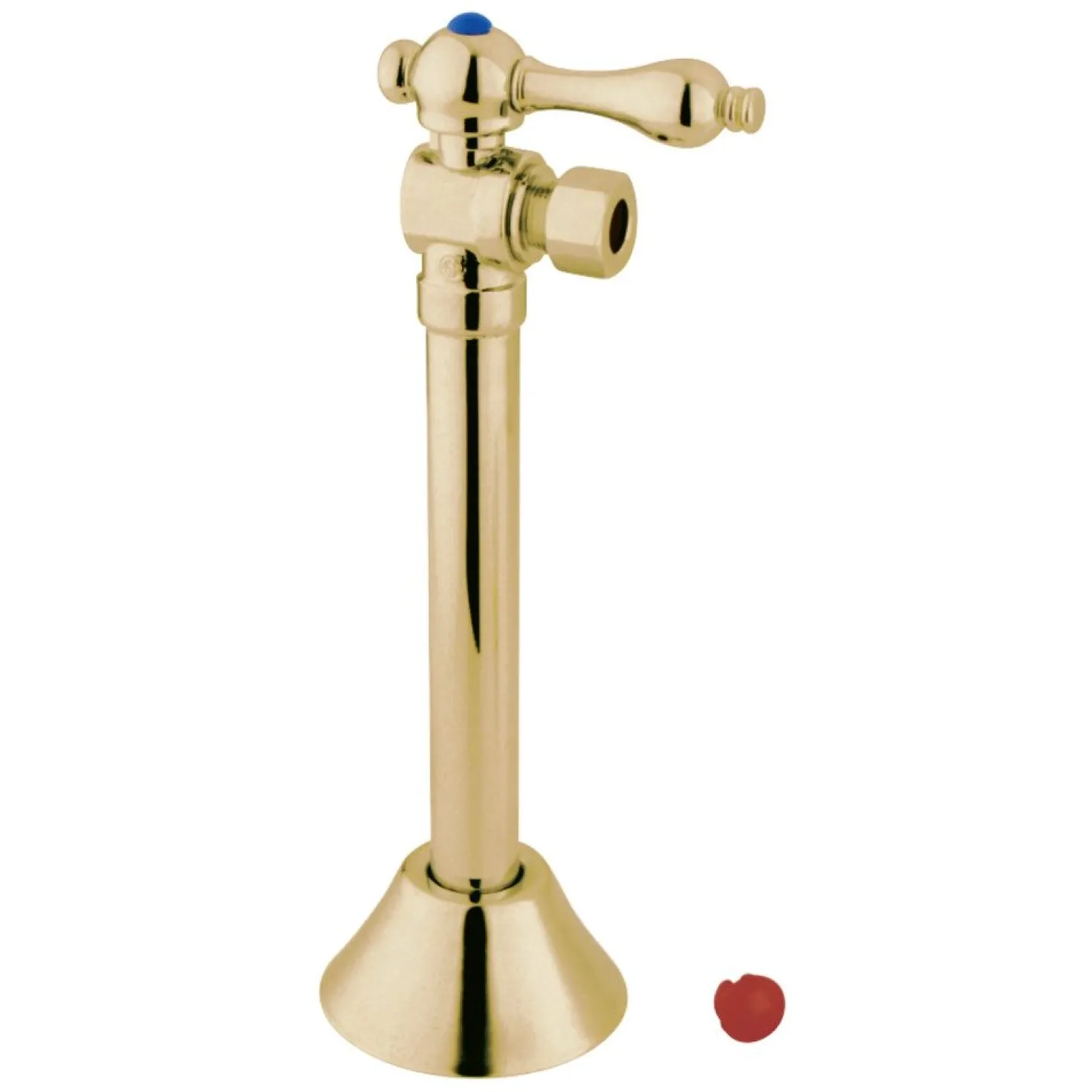 Kingston Brass Vintage CC83202 1/2" Sweat, 3/8" O.D. Compression Angle Shut-off Valve with 5" Extension in Polished Brass Vintage