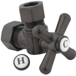 Kingston Brass Vintage CC54405X 5/8" O.D. Compression, 1/2" O.D. Compression Angle Shut-off Valve in Oil Rubbed Bronze
