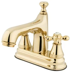 Kingston Brass Vintage 4" Centerset Two Handle Lavatory Faucet with Brass Pop-up