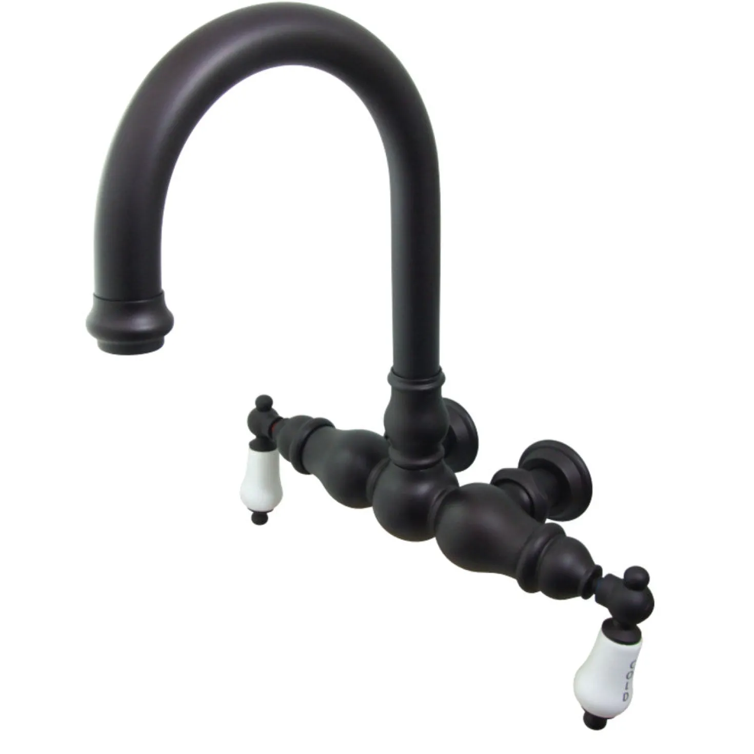 Kingston Brass Vintage 3-3/8" Centers Clawfoot Wall Mount Tub Filler