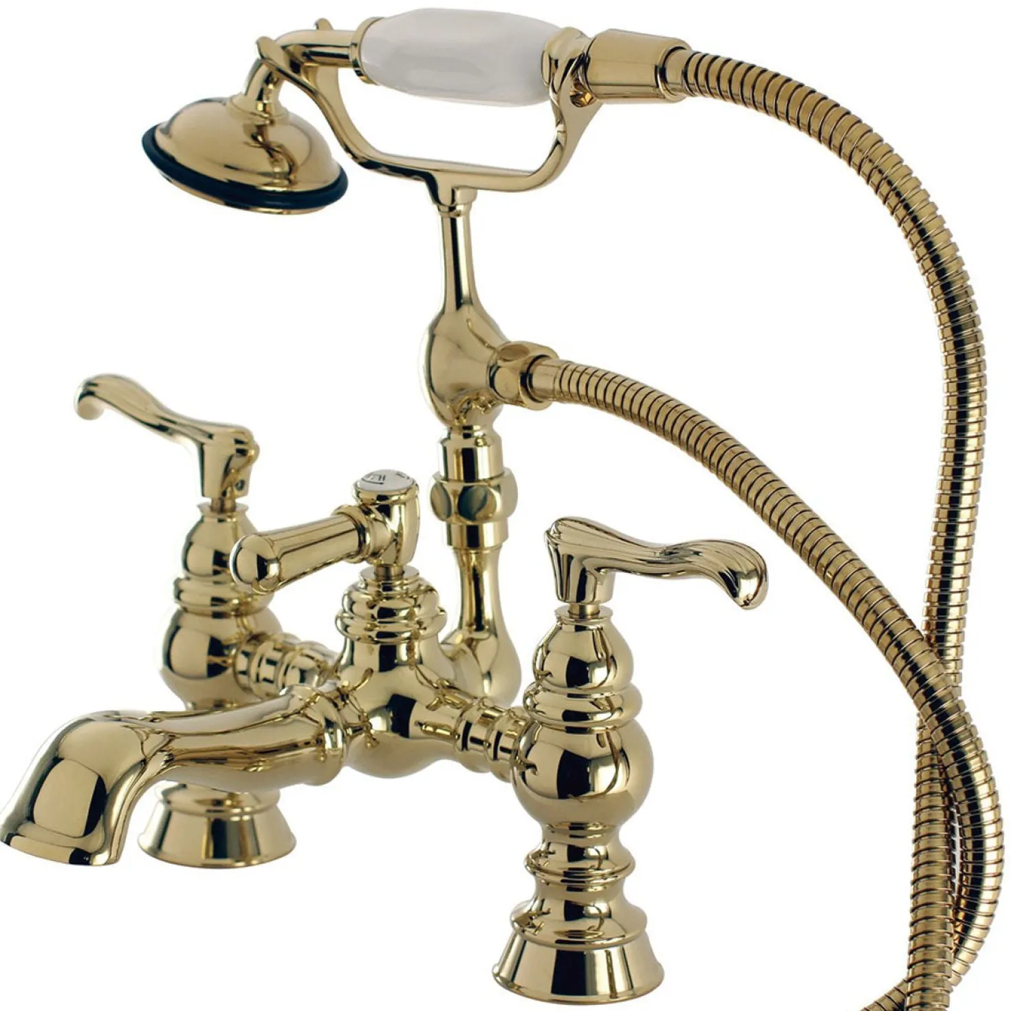 Kingston Brass Vintage 7" Classic Deck Mount Clawfoot Tub Filler with Hand Shower