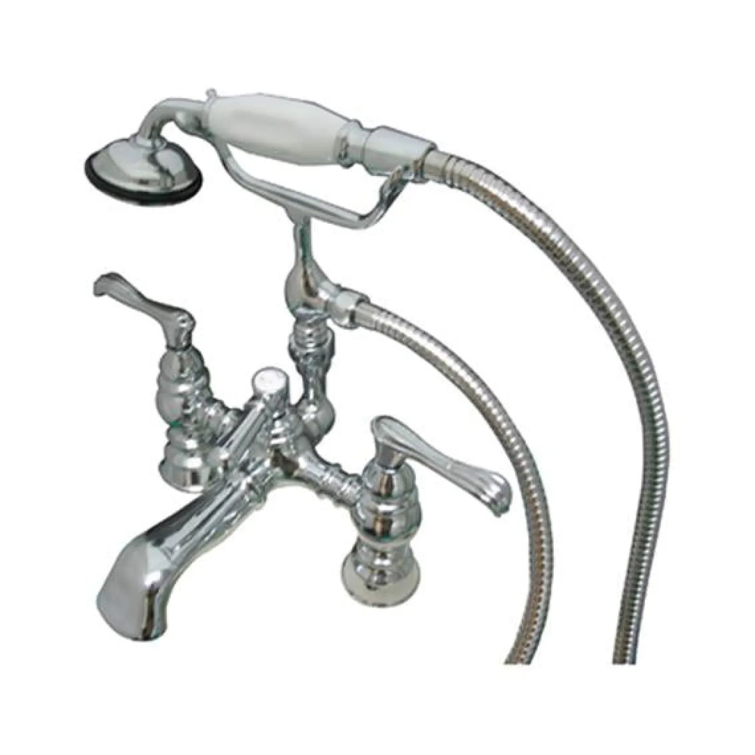 Kingston Brass Vintage 7" Classic Deck Mount Clawfoot Tub Filler with Hand Shower