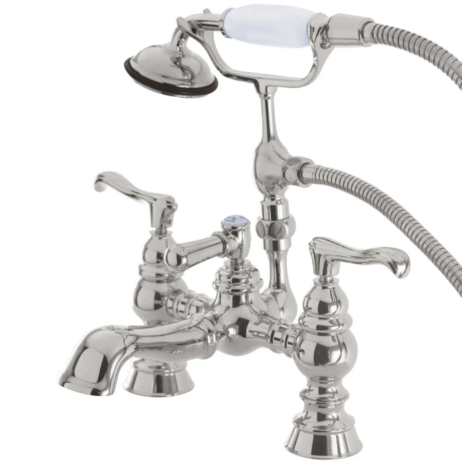 Kingston Brass Vintage 7" Classic Deck Mount Clawfoot Tub Filler with Hand Shower