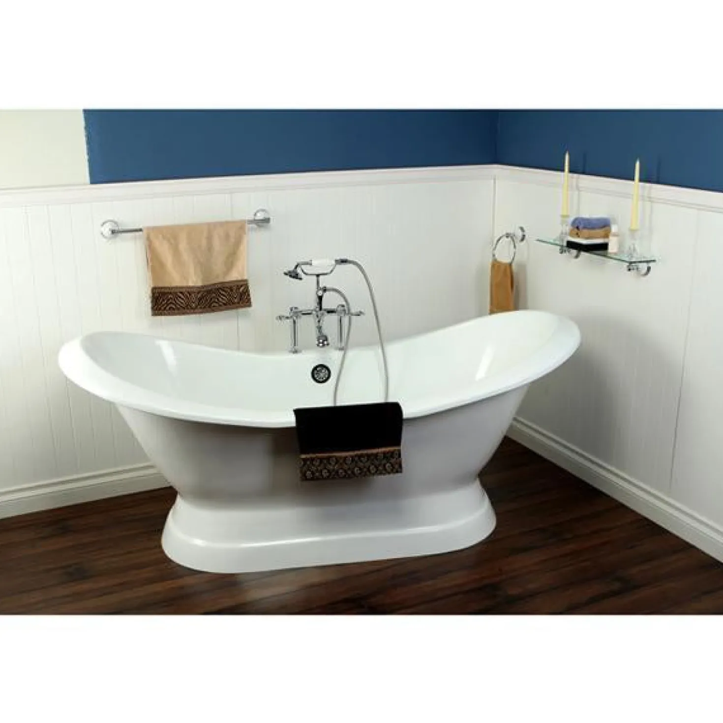 Kingston Brass Vintage 7" Classic Deck Mount Clawfoot Tub Filler Faucet with Hand Shower