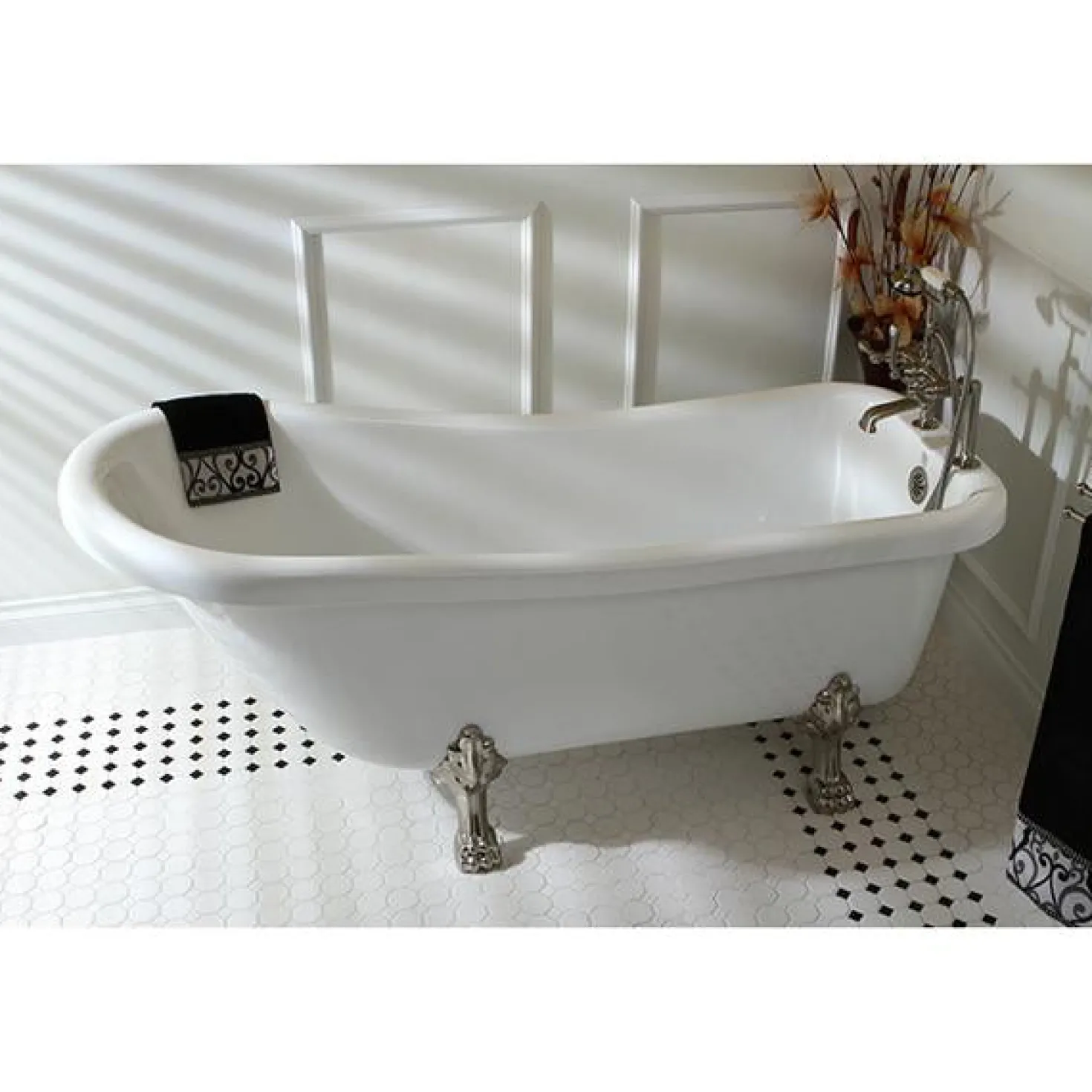 Kingston Brass Vintage 7" Classic Deck Mount Clawfoot Tub Filler Faucet with Hand Shower