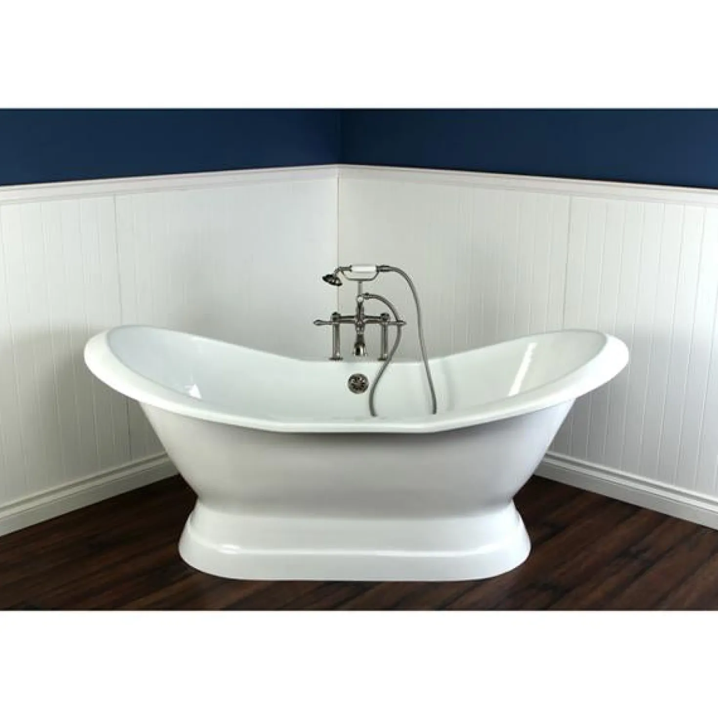 Kingston Brass Vintage 7" Classic Deck Mount Clawfoot Tub Filler Faucet with Hand Shower