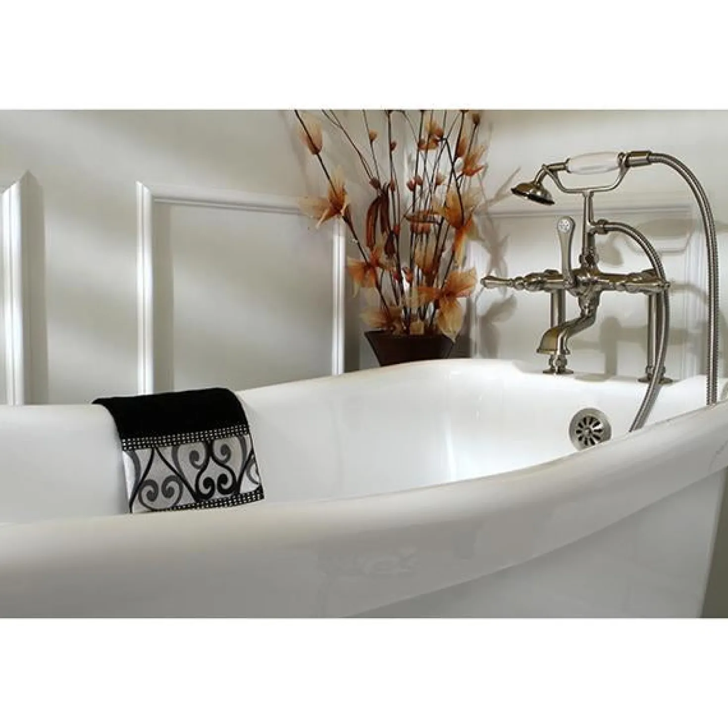 Kingston Brass Vintage 7" Classic Deck Mount Clawfoot Tub Filler Faucet with Hand Shower