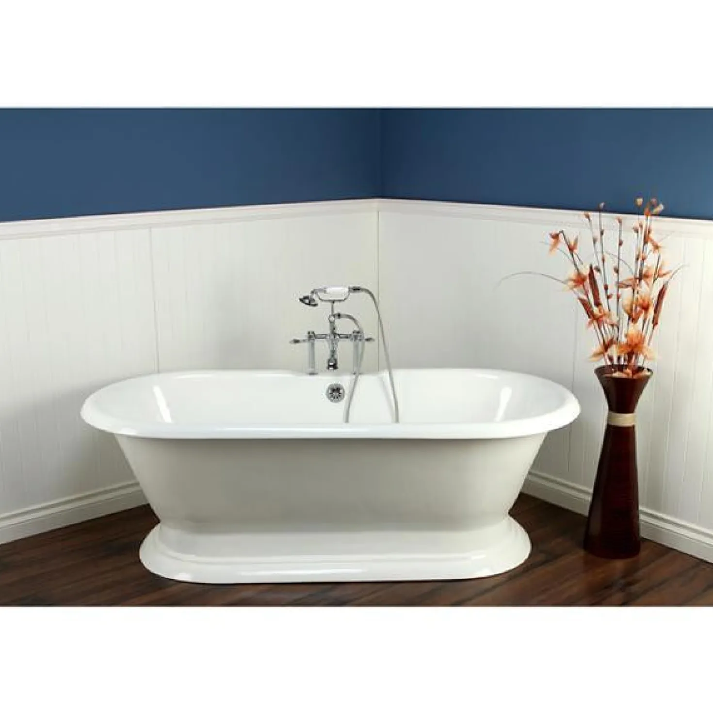 Kingston Brass Vintage 7" Classic Deck Mount Clawfoot Tub Filler Faucet with Hand Shower