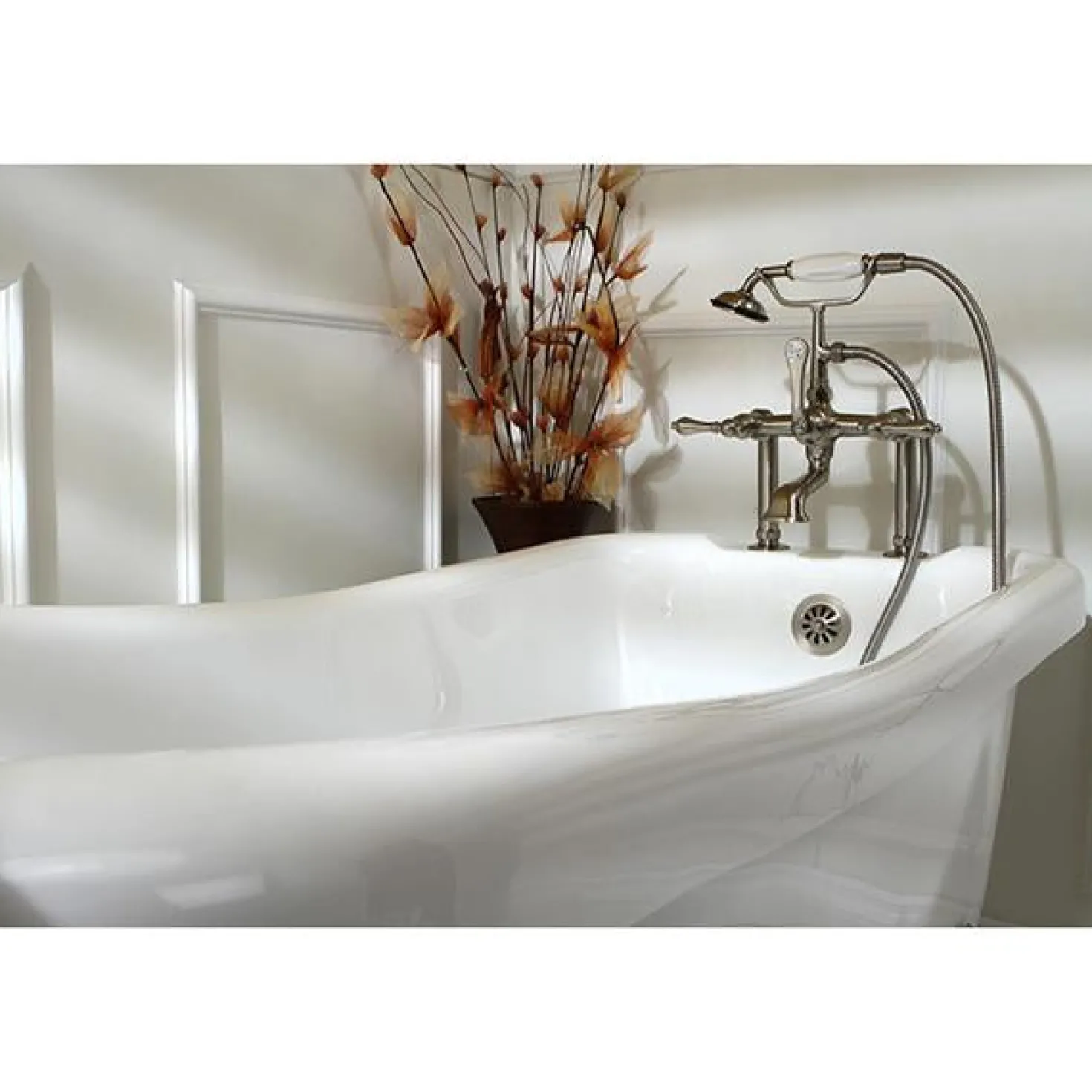 Kingston Brass Vintage 7" Classic Deck Mount Clawfoot Tub Filler Faucet with Hand Shower