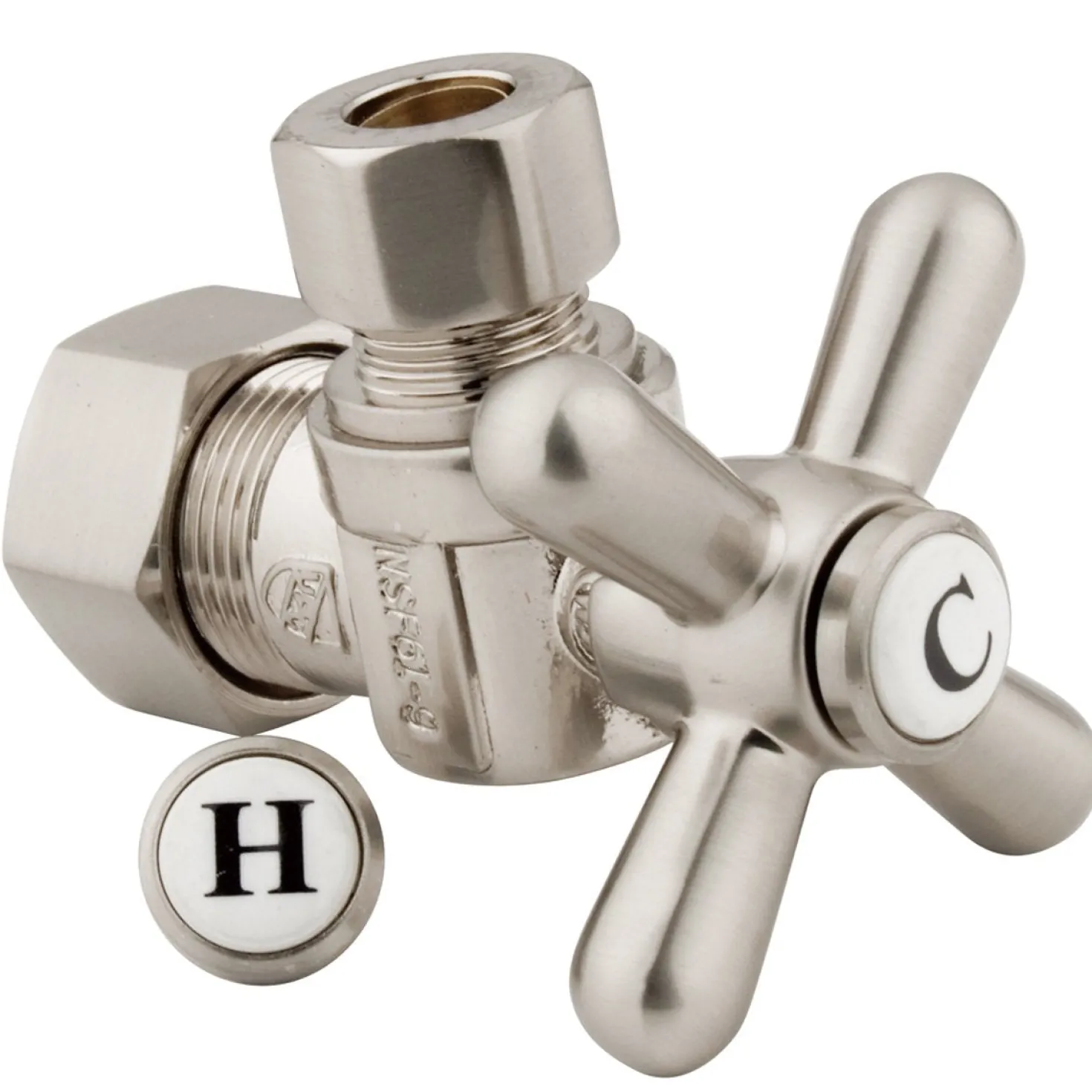 Kingston Brass Vintage Classic Angle Stop with 5/8" OD Compression x 3/8" OD Compression