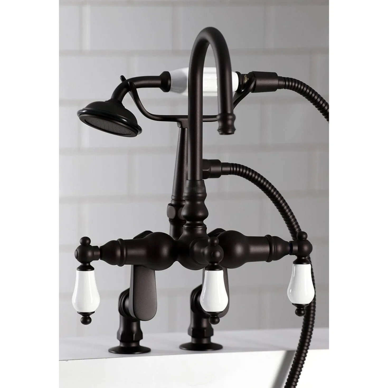 Kingston Brass Vintage Clawfoot Tub Faucet with Hand Shower
