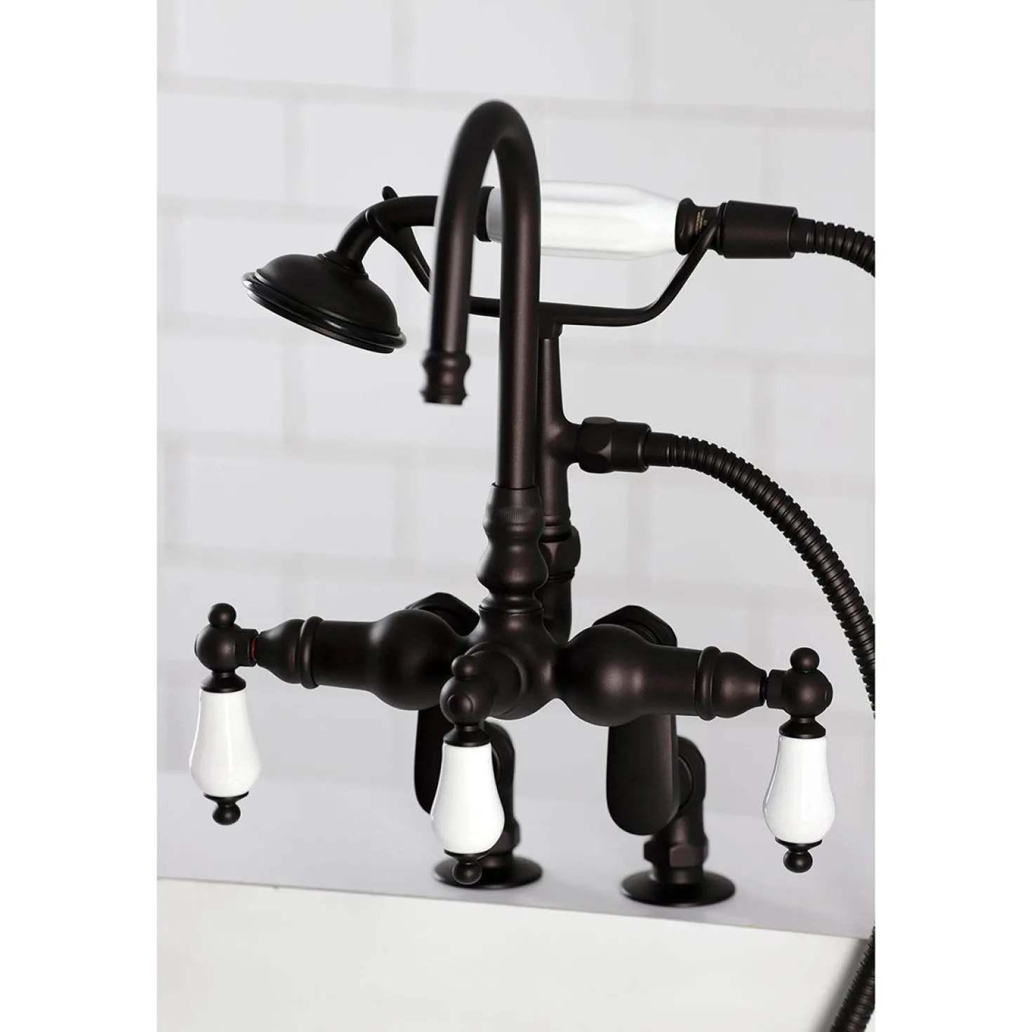 Kingston Brass Vintage Clawfoot Tub Faucet with Hand Shower