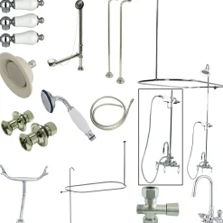 Kingston Brass Vintage Clawfoot Tub Package with High Rise Goose Neck