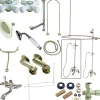 Kingston Brass Vintage Clawfoot Tub Wall Mount Package with Porcelain Cross Handles