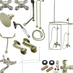 Kingston Brass Vintage Clawfoot Tub Package with Metal Cross Handles