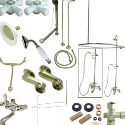 Kingston Brass Vintage Clawfoot Tub Package with Porcelain Cross Handles