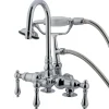 Kingston Brass Vintage 3-3/8" Clawfoot Deck Mount Tub Filler with Hand Shower