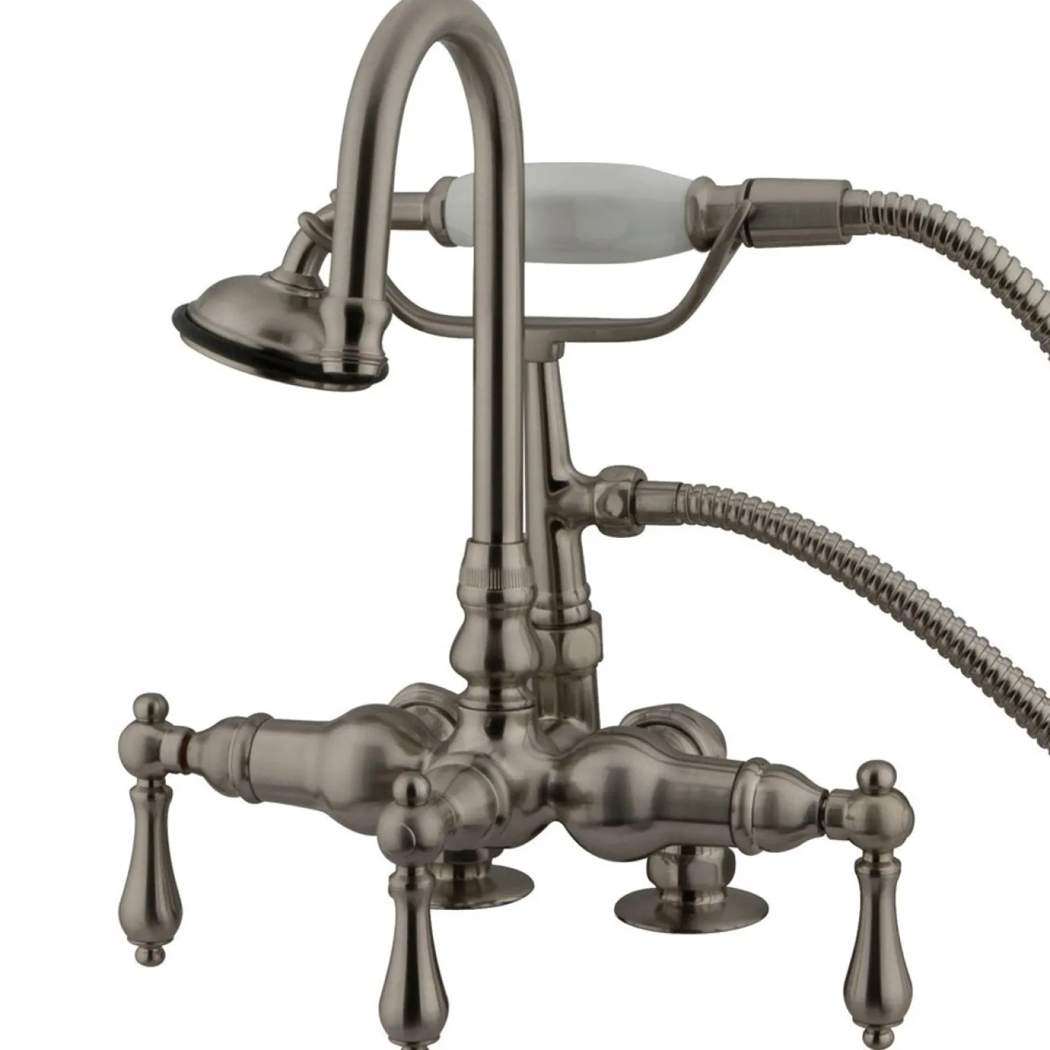 Kingston Brass Vintage 3-3/8" Clawfoot Deck Mount Tub Filler with Hand Shower