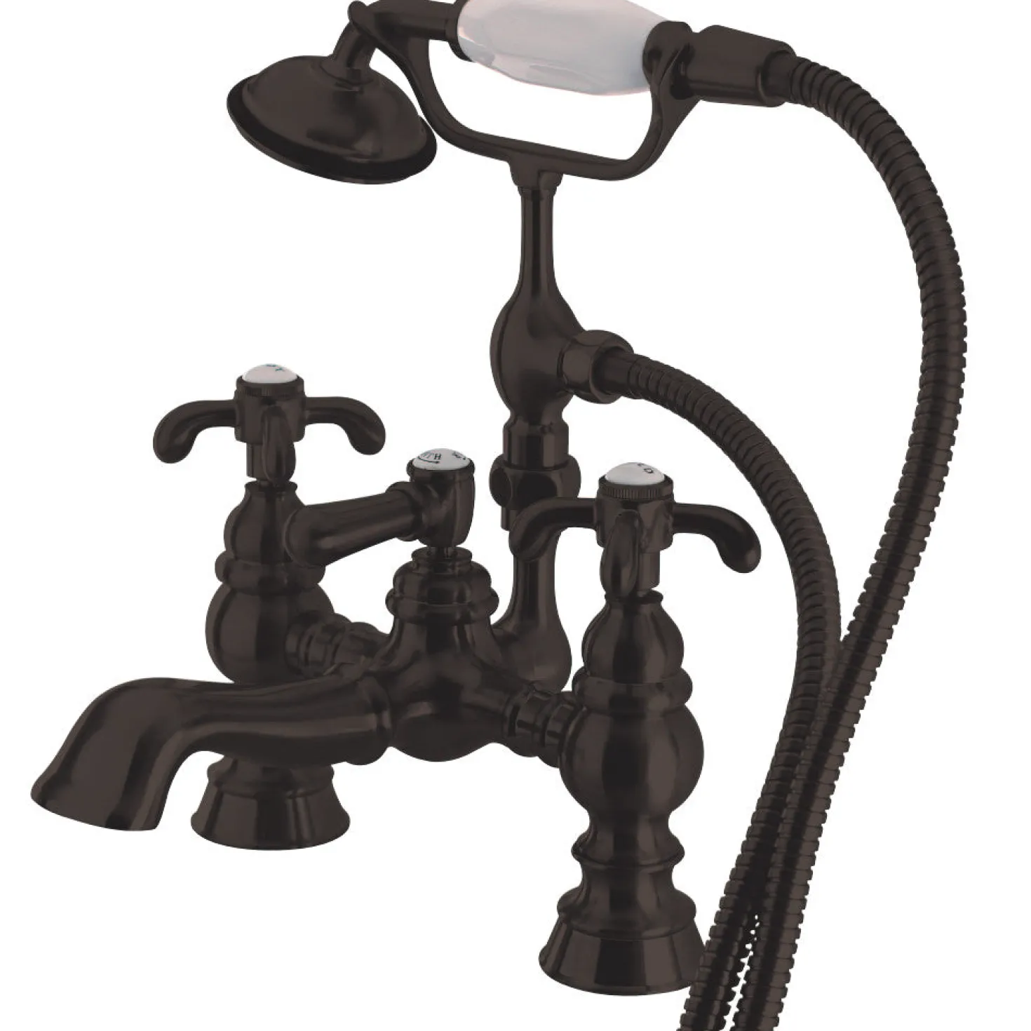 Kingston Brass Vintage 7" Clawfoot Deck Mount Tub Filler with Hand Shower