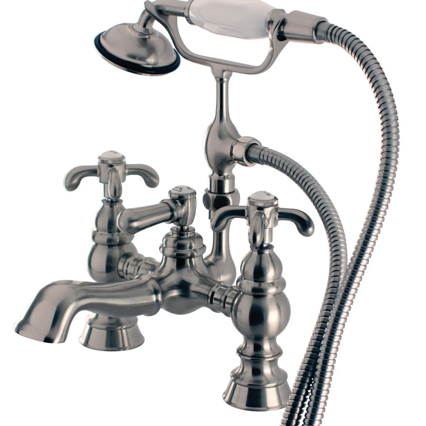 Kingston Brass Vintage 7" Clawfoot Deck Mount Tub Filler with Hand Shower