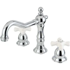Kingston Brass Vintage Cross-Handle 8 to 16-Inch Widespread Bathroom Faucet