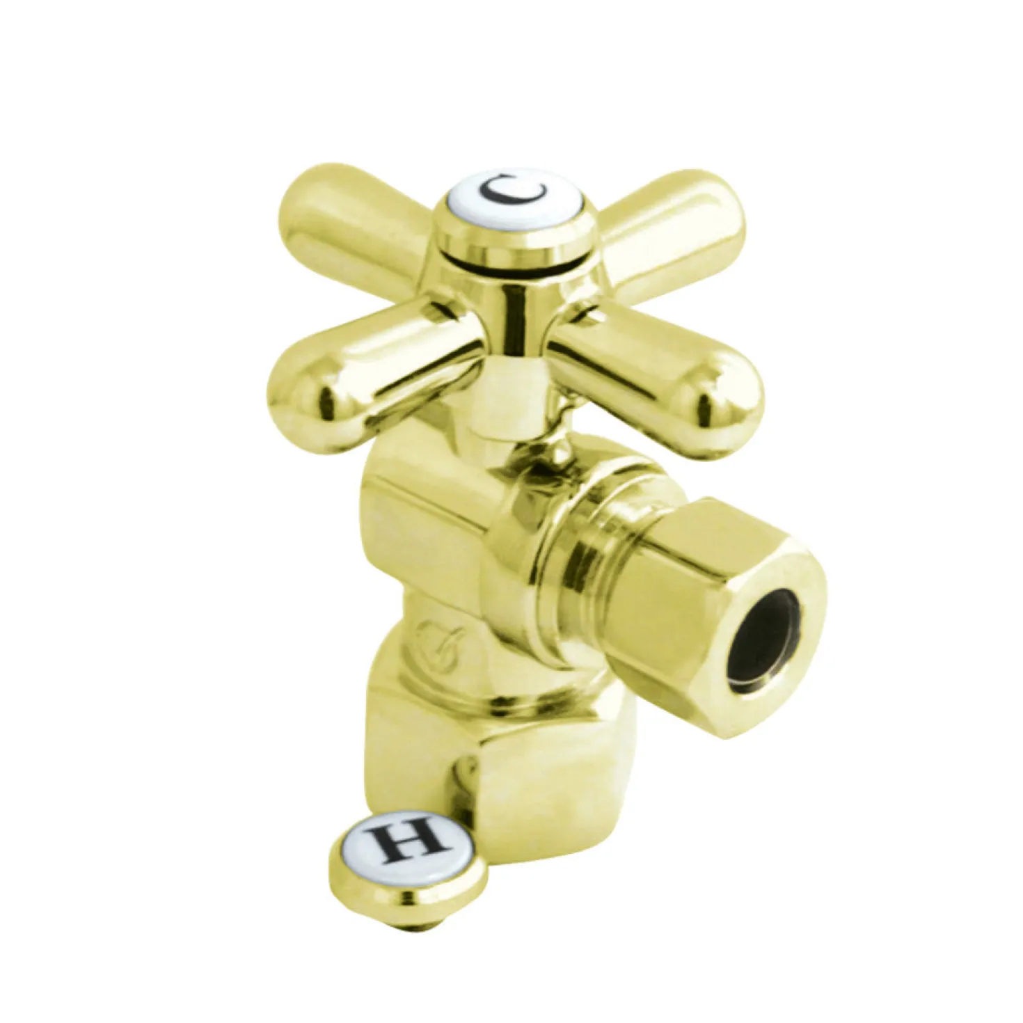 Kingston Brass Vintage Cross Handle Angle Stop with 1/2" IPS x 3/8" OD Compression
