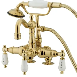 Kingston Brass Vintage Deck Mount Clawfoot Tub Filler Faucet with 3-3/8